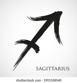 Sagittarius Zodiac Symbol Isolated On White Stock Vector (Royalty Free ...