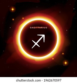 Sagittarius zodiac symbol in modern, luxury esoteric boho style celestial design fit for paranormal tarot reader, astrology  horoscope