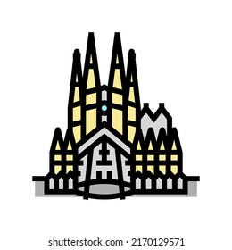 sagrada familia color icon vector. sagrada familia sign. isolated symbol illustration