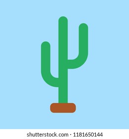 Saguaro cactus flat icon. You can be used centipede icon for several purposes like: websites, UI, UX, print templates, promotional materials, info-graphics, web and mobile phone apps.