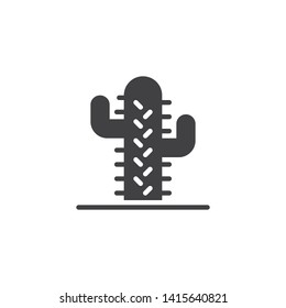 Saguaro cactus vector icon. filled flat sign for mobile concept and web design. Cactus, desert plant glyph icon. Symbol, logo illustration. Vector graphics
