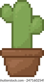 saguaro cactus vector pixel art 
