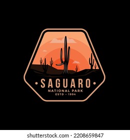 Saguaro National Park Illustration emblem logo.