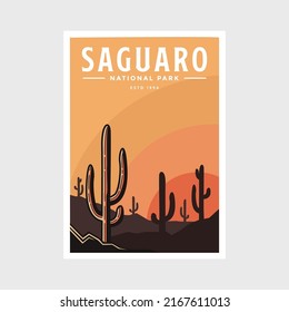 Saguaro National Park poster vector illustration design