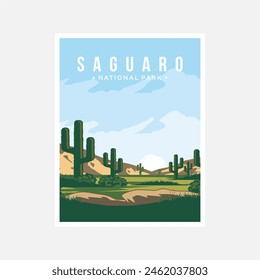 Saguaro National Park poster vector illustration design