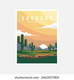 Saguaro National Park poster vector illustration design