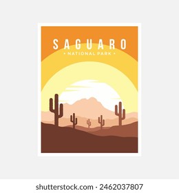 Saguaro National Park poster vector illustration design