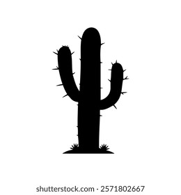 Saguaro silhouette icon vector illustration design on white background.