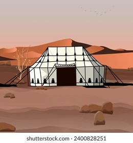 Campamento del desierto del Sahara en Marruecos, carpa caidal