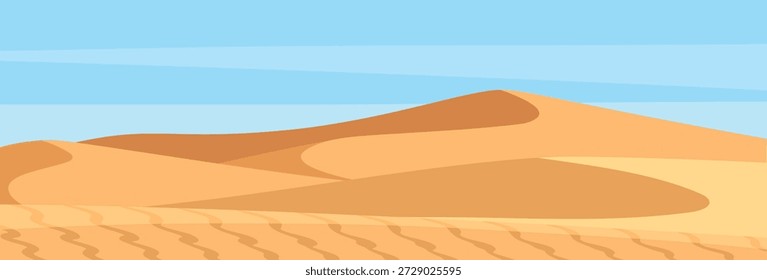 Ilustración vectorial de paisaje del desierto del Sahara