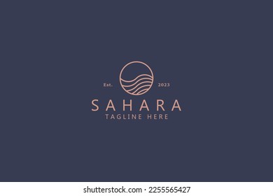 Sahara Desert Middle East Logo Branding Concept Abstract Shape Simple Line Geometric.