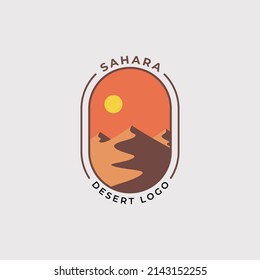 Sahara Desert Or Sand Dune Logo Vector Illustration Design