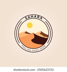 sahara desert or sand dune logo vector illustration design