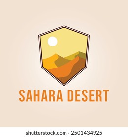 sahara desert or sand and dunes logo vector illustration design