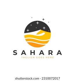 diseño del logotipo de la ilustración del vector del desierto sahara