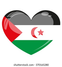 Sahara Flag Heart Vector Silhouette