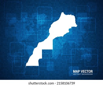 Mapa Sahara con textura de tablero de píxeles con tecnología de fondo azul abstracto.