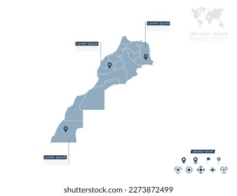 Sahara map of infographic blue Navigator pin location checking communication information plan position.