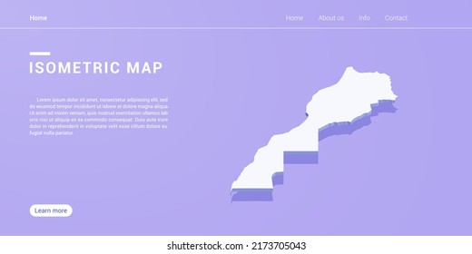 Sahara map of isometric purple vector illustration. Web banner layout template.