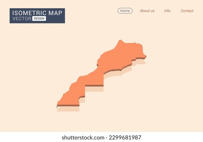 Sahara map orange with isometric vector.
