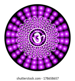 Sahasrara chakra round vector illustration