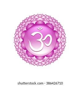 Sahasrara chakra symbol isolated on white photo-realistic vector illustration