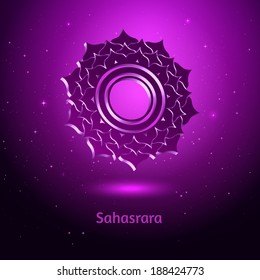 Sahasrara chakra. Vector Illustration.