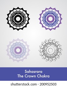 Sahasrara - the crown chakra vector symbol illustration