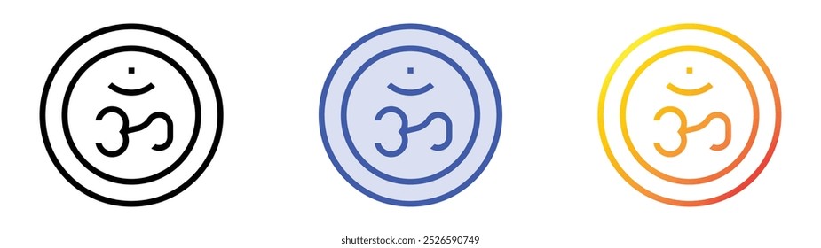 sahasrara icon. Linear, Blue Fill and Gradient Style Design Isolated On White Background