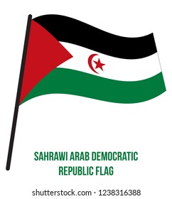 Sahrawi Arab Democratic Republic Flag Waving Vector Illustration on White Background. Sahrawi Arab Democratic Republic National Flag.