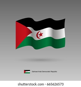 Sahrawi Arab Democratic Republic flag. Official colors and proportion correctly. High detailed vector illustration. 3d and isometry. EPS10