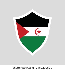 Sahrawi_Arab_Democratic_Republic Flag in Shield Shape