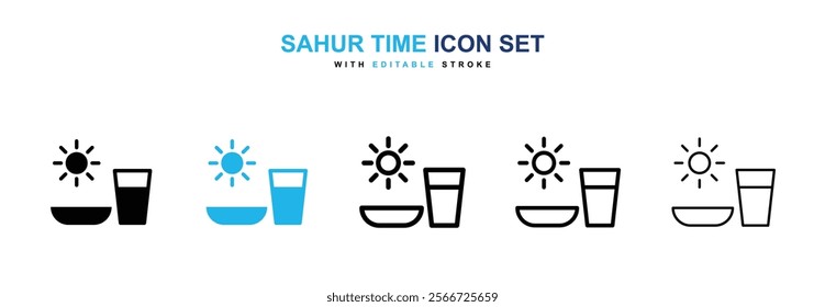Sahur time icons vector collection pack.