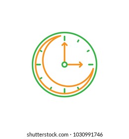 Sahur time. predawn meal before the fast symbol. Simple monoline icon style for muslim ramadan and eid al fitr celebration.