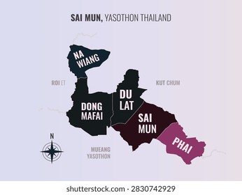 Sai mun Yasothon Amp into Tambon in a minimalist colorful style