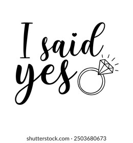 I said yes with a ring symbol design