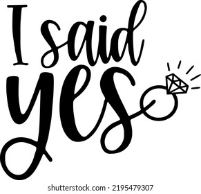 Said Yes Vector Wedding Ring Engagement Stock Vector (Royalty Free ...