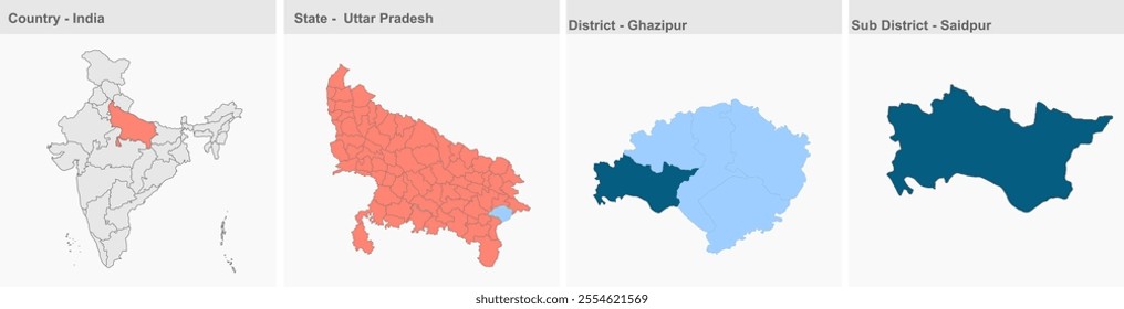 Saidpur map, Ghazipur District, Uttar Pradesh State, Republic of India, Government of  Uttar Pradesh, Indian territory, Eastern India, politics, village, tourism