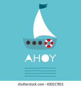 sail boat card. Vector Illustration