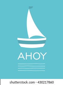 sail boat card. Vector Illustration
