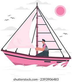 sail boat concept illustration vector