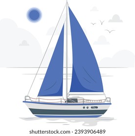 sail boat concept illustration vector