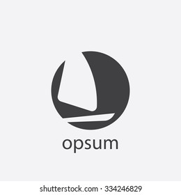 sail boat cut identity template icon design element