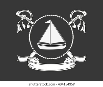 sail boat emblem image 