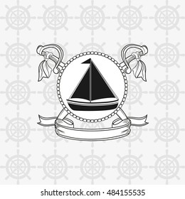 sail boat emblem image 