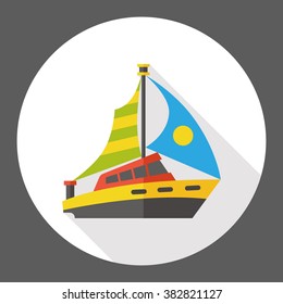 sail boat flat icon