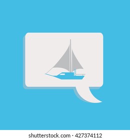 sail boat flat icons set - Illustration
