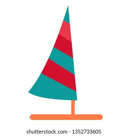 sail boat flat illustration on white