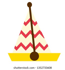 sail boat flat illustration on white