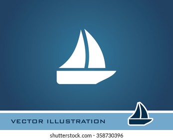 Sail Boat Icon. Eps-10.